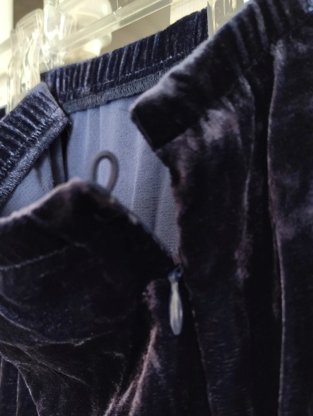 Eileen Fisher Midnight Blue Velvet Straight-Leg Pants